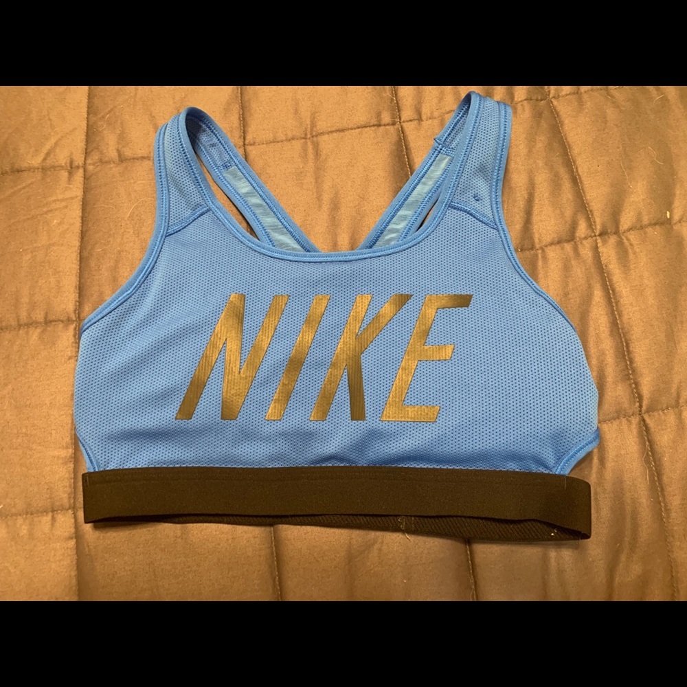 blue nike sports bra